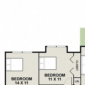 Fox Trotter Floorplan - 2 bed, 1 bath, 848 square feet. Fox Trotter Floorplan - 2 bed, 1 bath, 848 square feet.